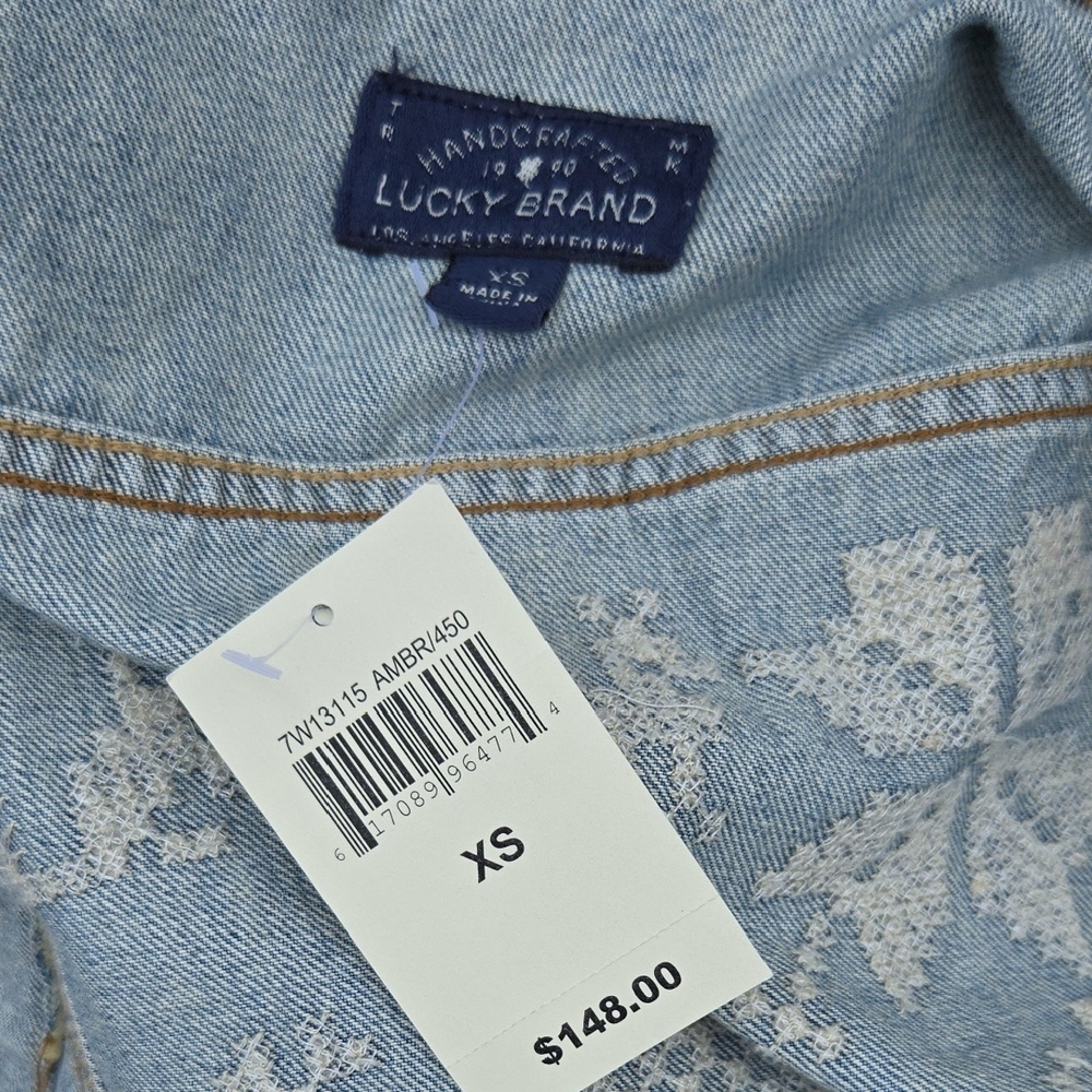 Lucky Brand Blue Denim Jean Jacket Timeless Style NWT XS - Picture 5 of 10